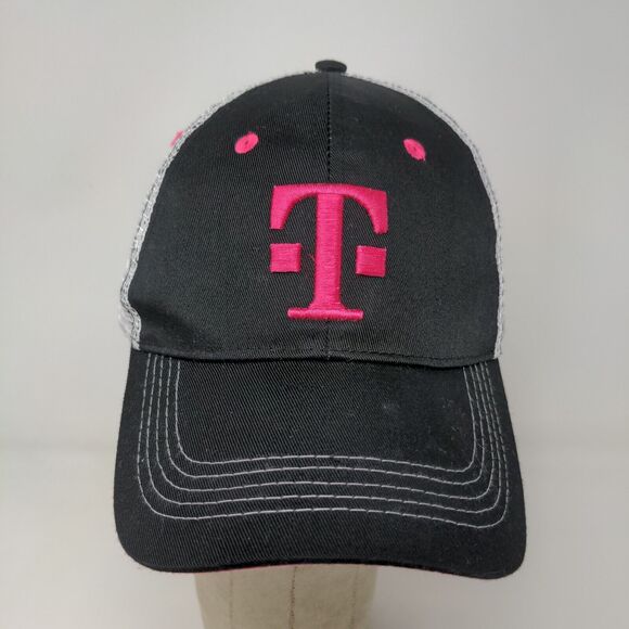 T Mobile Mens Snapback Hat Black Gray Adjustable Mesh Back Embroidered Logo - Picture 3 of 11